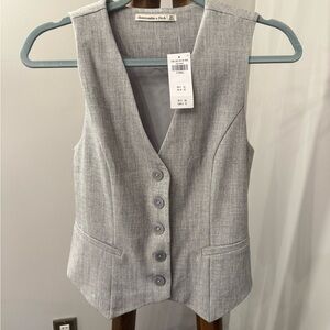 Gray Button-Up Vest - Abercrombie NWT